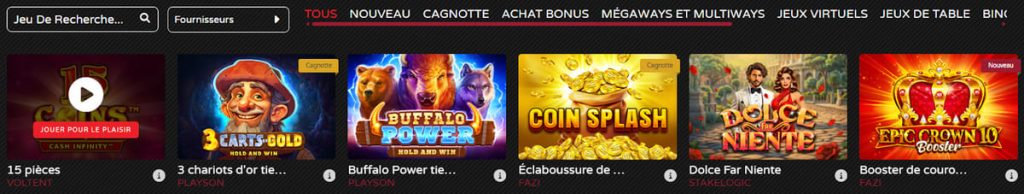 Boom Bang Casino jeux