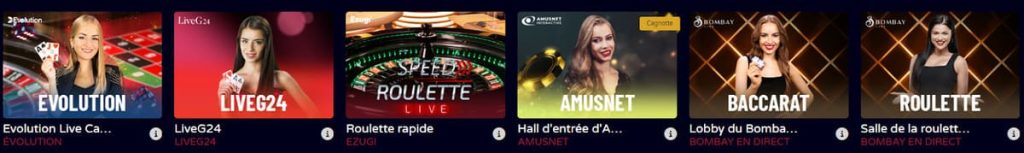 Boom Bang Casino jeux live